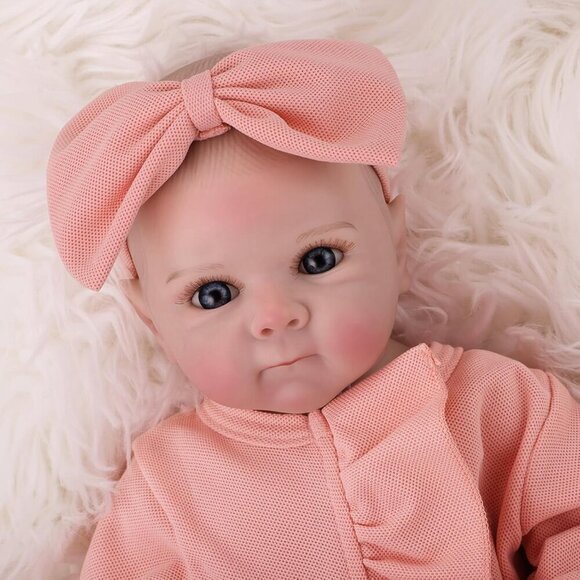 18-inch Toddlers Reborn Real Life Reborn Baby Doll Bottle Diaper Clothes - Picture 9 of 9